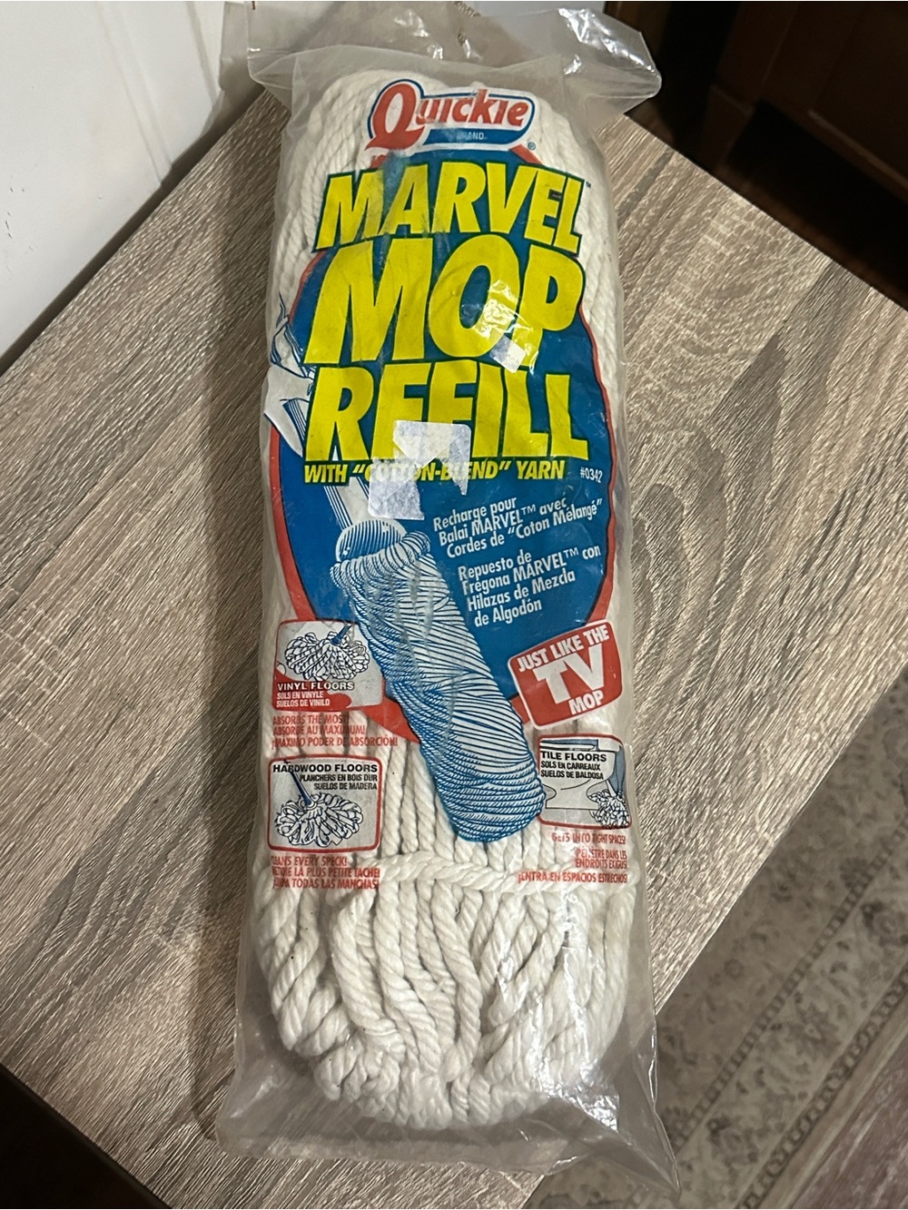 New Quickie Marvel Mop Refill #0324 Absorbent Cotton Blend Yarn NOS Replacement